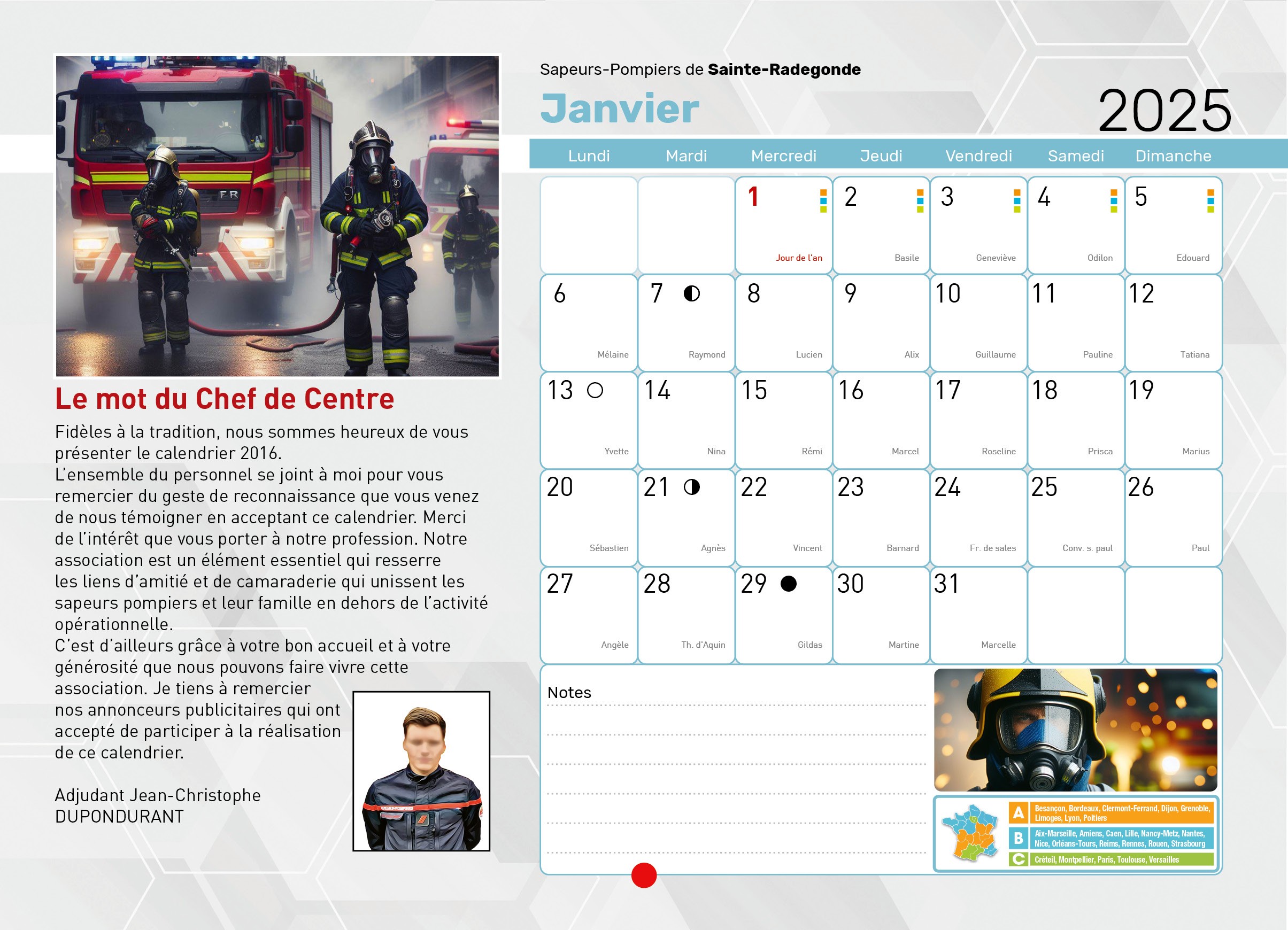 Calendrier en ligne 16 pages modèle 10