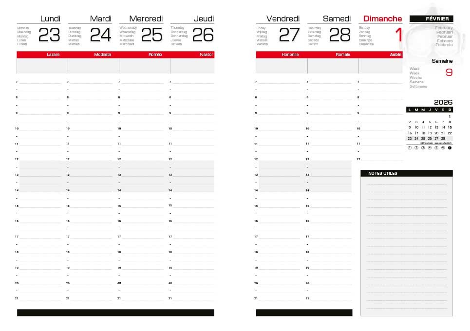 Agenda de bureau personnalisation 1