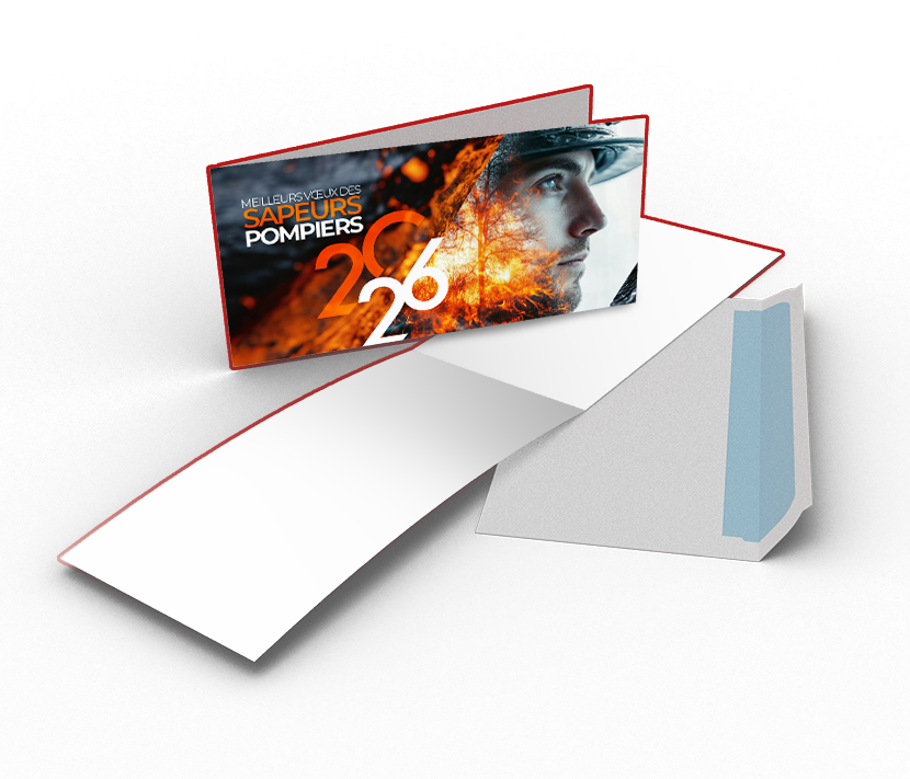 Carte de vœux pompier 2025 en haute qualité
