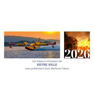 Carte de vœux festive pour pompiers 2025
