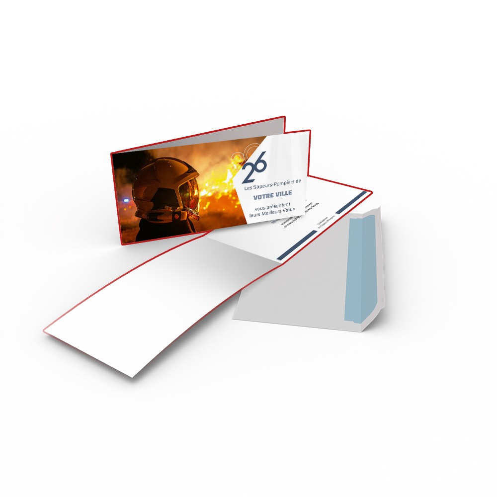 Carte de vœux personnalisée pour pompiers 2025 Carte de vœux personnalisée pour pompiers 2025