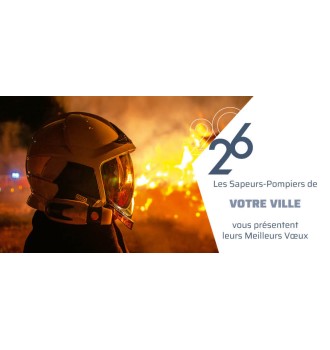 Modèle de carte de vœux élégant pour pompiers 2025