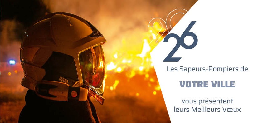 Modèle de carte de vœux élégant pour pompiers 2025 Modèle de carte de vœux élégant pour pompiers 2025