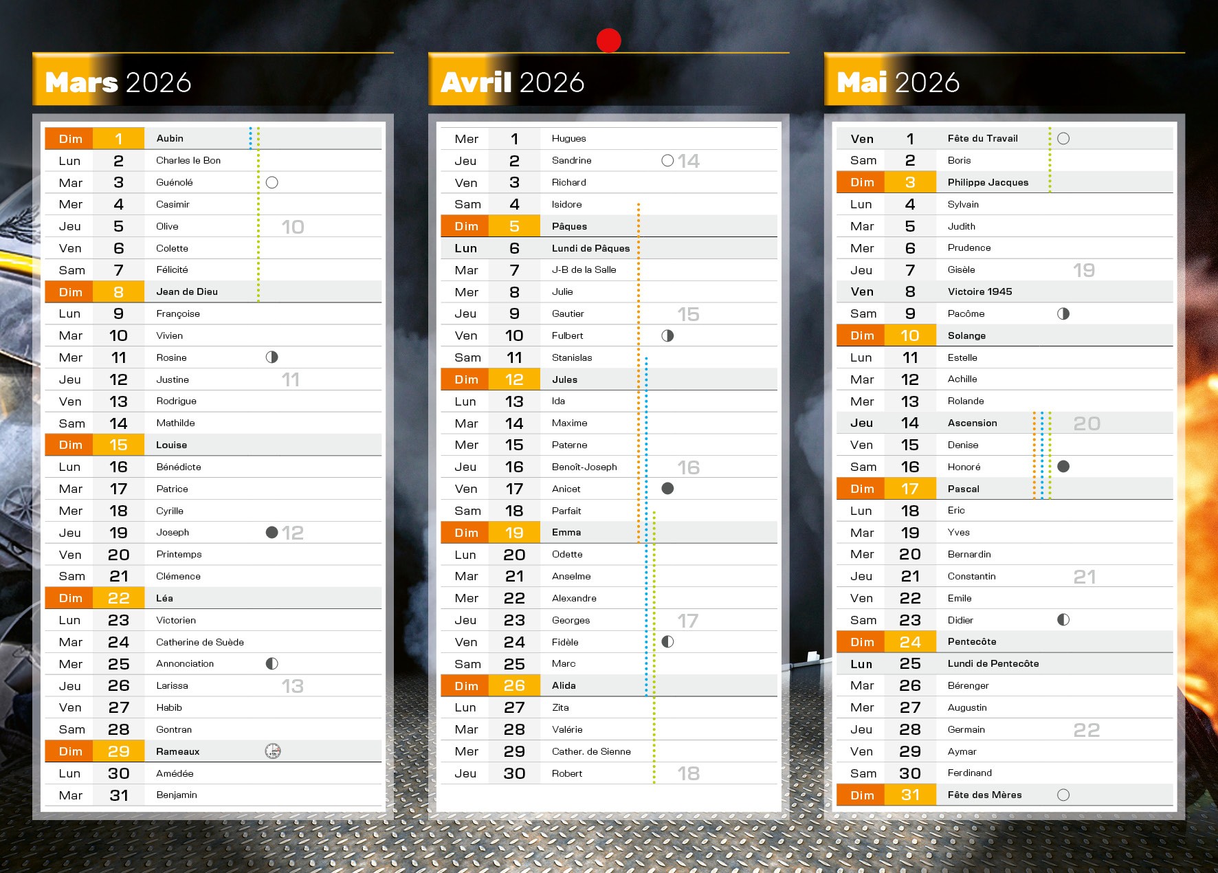 Calendrier en ligne 12 pages modèle 1