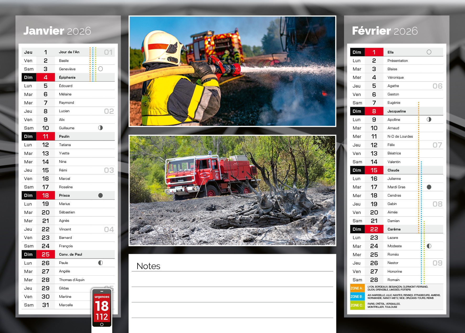 Calendrier en ligne 12 pages modèle 2