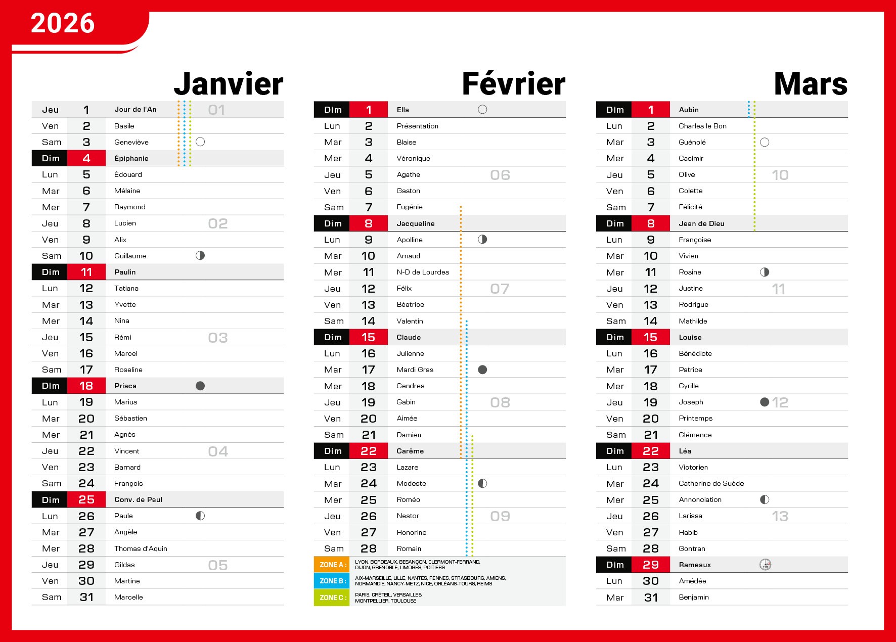 Calendrier en ligne 12 pages modèle 3