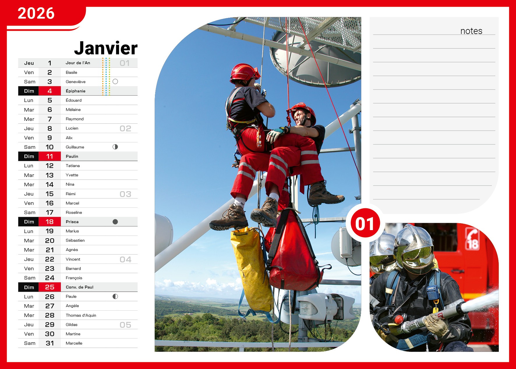 Calendrier en ligne 16 pages modèle 3