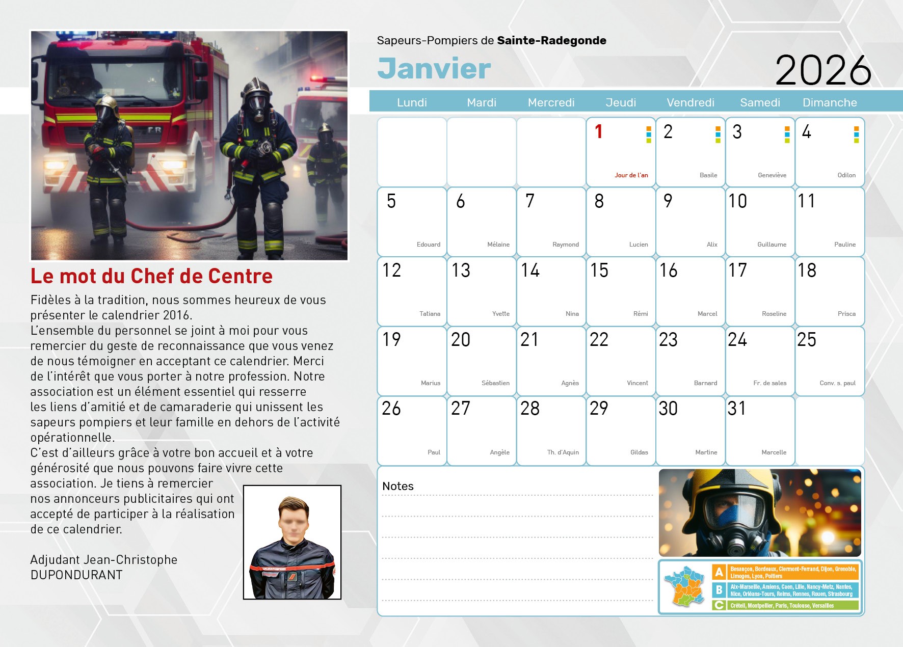 Calendrier en ligne 16 pages modèle 10