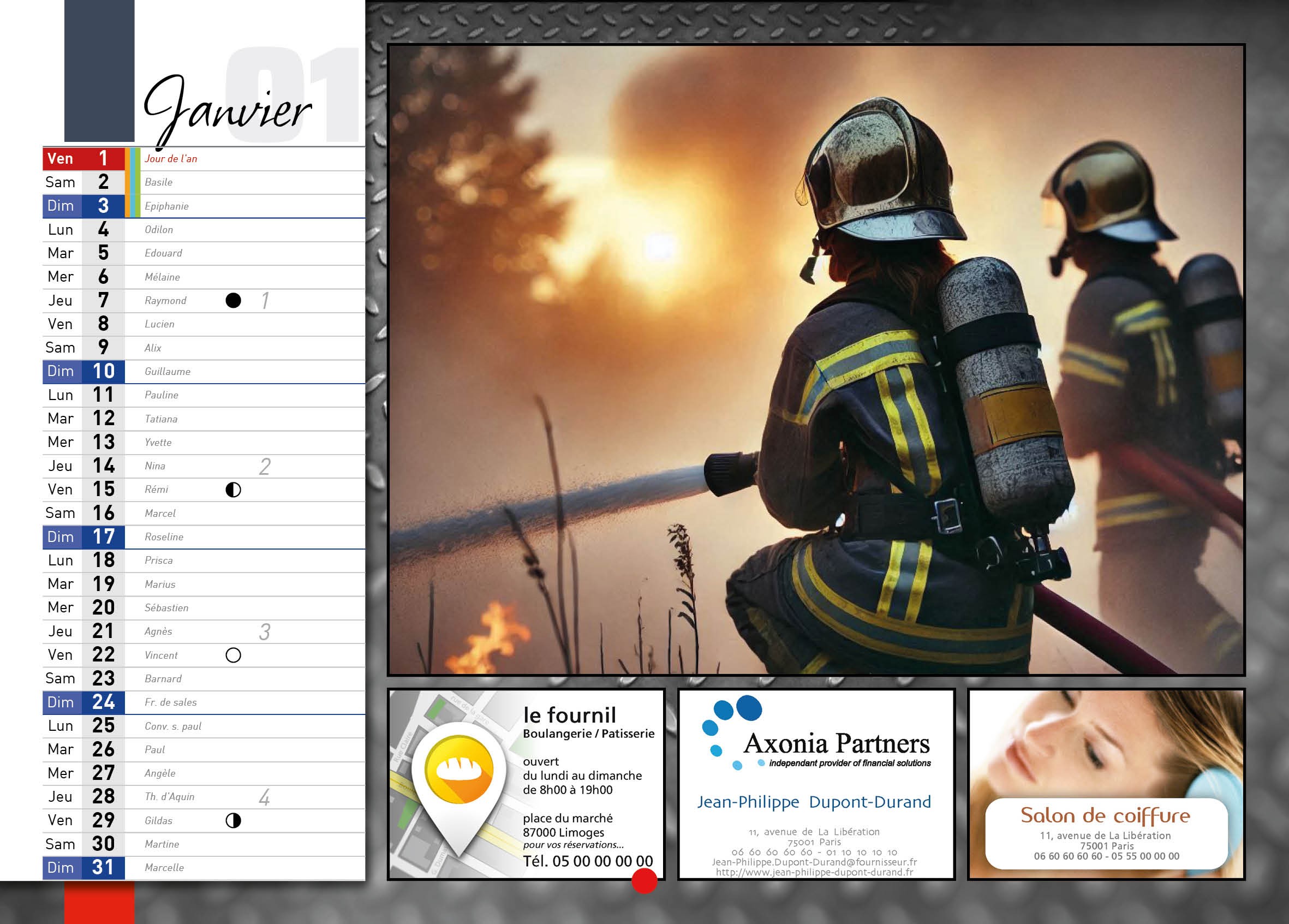 Calendrier en ligne 16 pages modèle 13