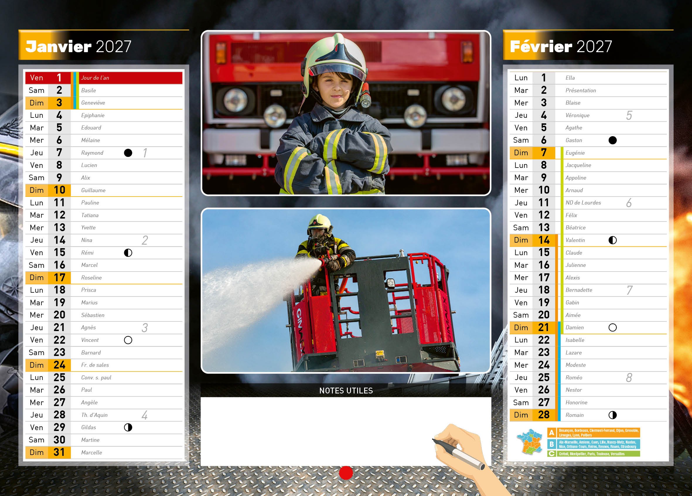Calendrier en ligne 12 pages modèle 1