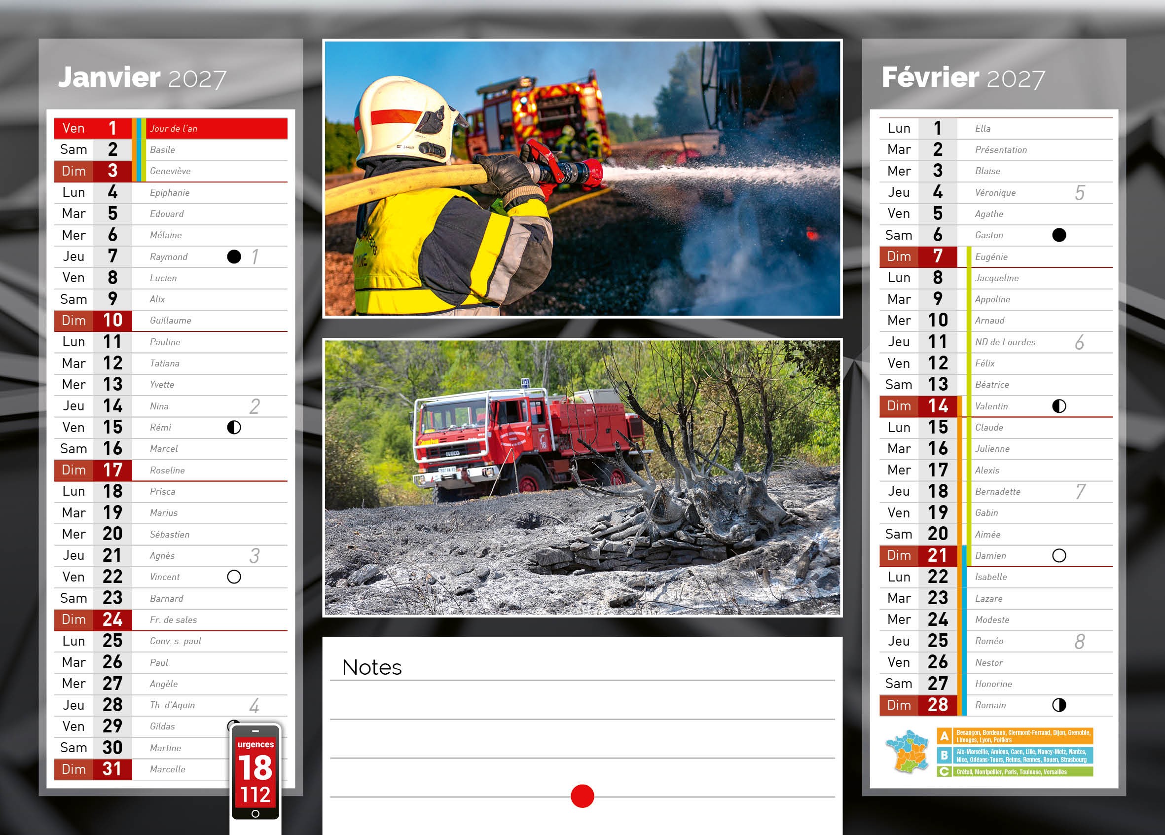 Calendrier en ligne 12 pages modèle 2