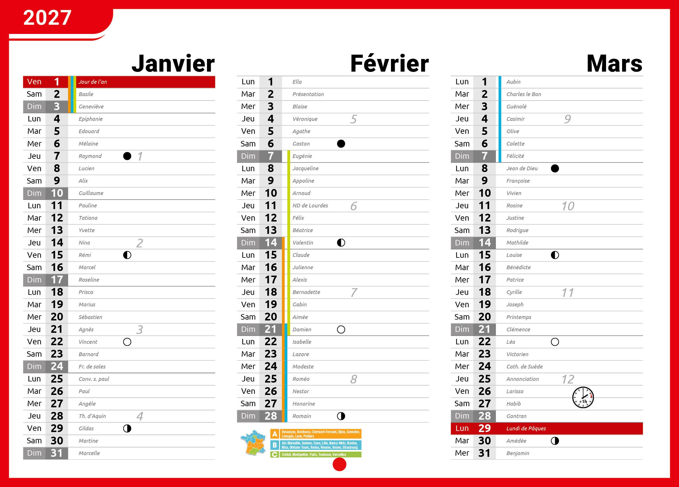Calendrier en ligne 12 pages modèle 3