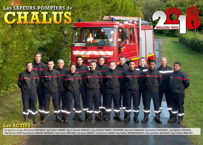 Le calendrier doubles-pages des sapeurs-pompiers de Chalus I NPC Calendrier